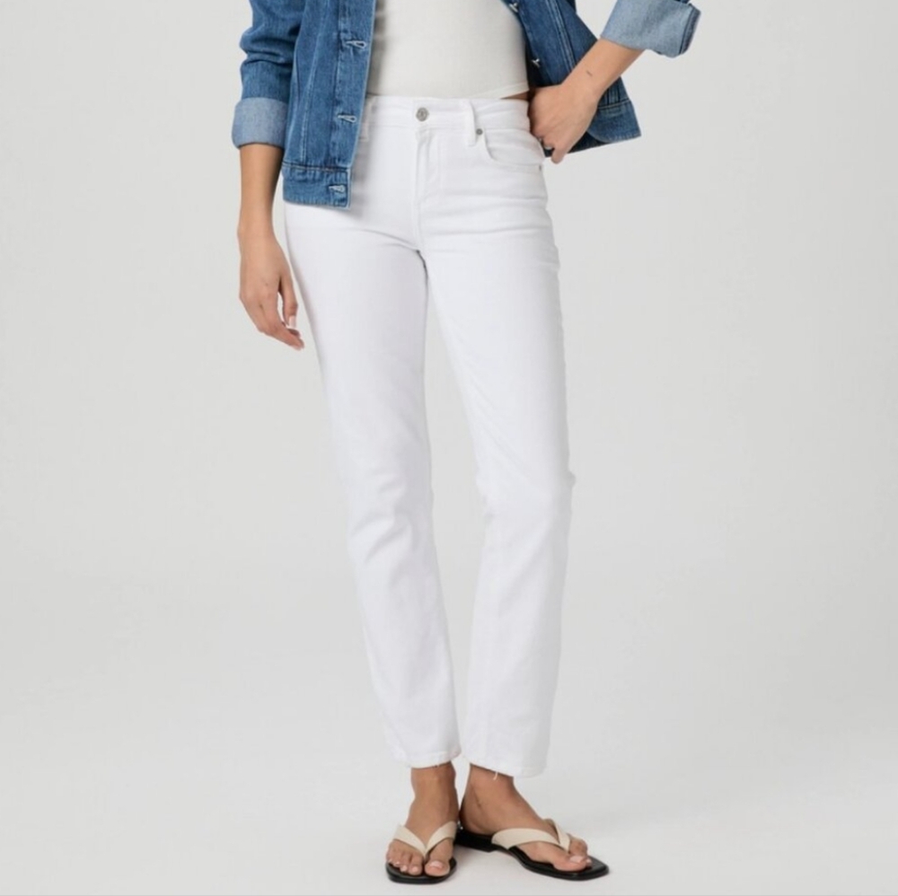 PAIGE White Straight Leg Jeans